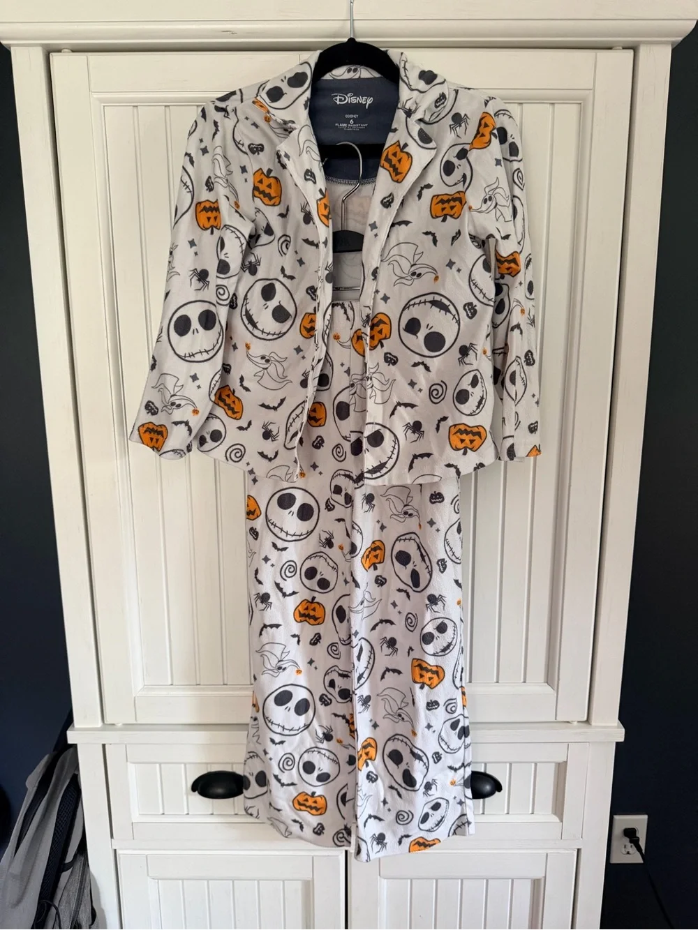 Disney White and Orange Jack Skellington Pajama Set